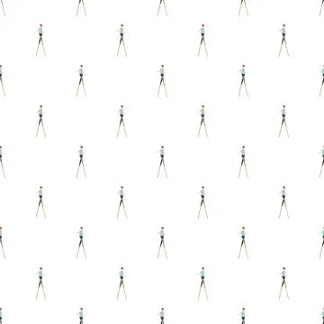 Stilt walker performing balancing act seamless pattern Illustrazione stock