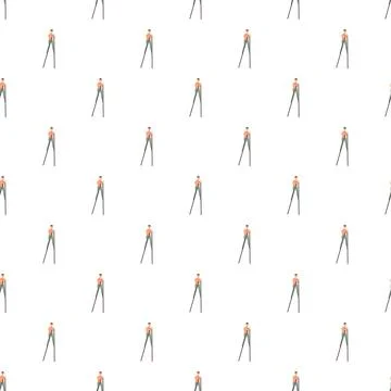 Stilt walker repeating pattern wallpaper background Stockillustratie