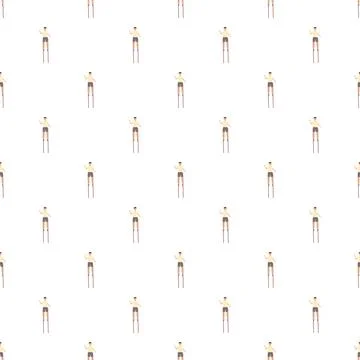 Stilt walker repeating pattern on white background 스톡 일러스트