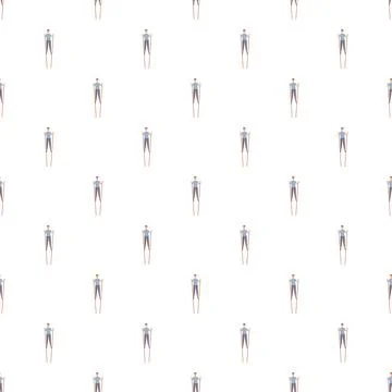 Stilt walker repeating pattern on white background Stock Illustration
