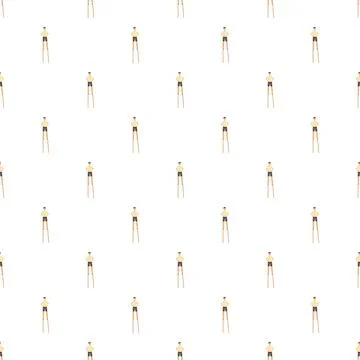 Stilt walker repeating pattern on white background Illustrazione stock