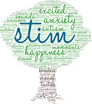 Stim Word Cloud Ilustração Stock