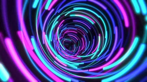 Stimulating spiral shapes on black Stock Footage 77060342