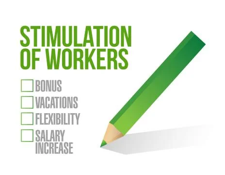 Stimulus for workers checkbox list illustration design graphic Stock Illustration