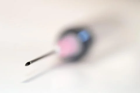 Sting of the needle for injection Stock Photos