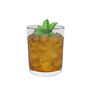 Stinger cocktail with mint and brandy. 3d rendering Stock Illustration