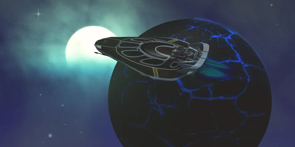 Stinger Star-ship in Space Stock Illustration