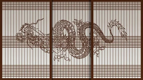 Stinger Transition Door Slide Dragon for Twitch 스톡 동영상 247244642