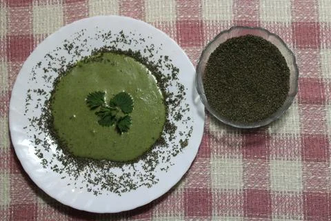 Stinging nettle soup Stock Photos