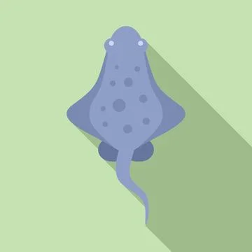 Stingray fish icon flat vector. Animal ray 스톡 일러스트