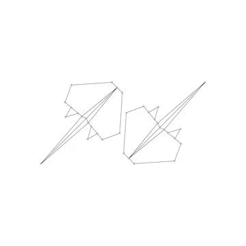 Stingray Fish Polygonal Lines Illustrazione stock