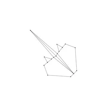 Stingray Fish Polygonal Lines Illustrazione stock