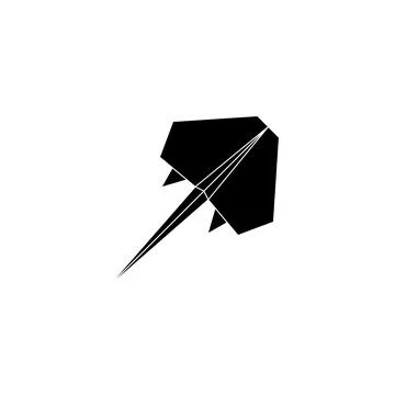 Stingray Fish Shape Inspired by Origami Form Stock Illustration