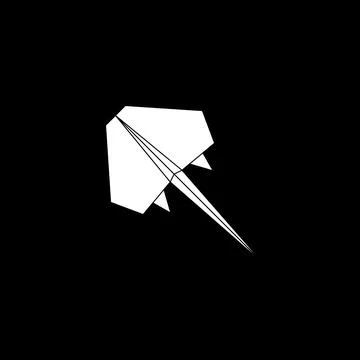 Stingray Fish Shape Inspired by Origami Form Stock Illustration