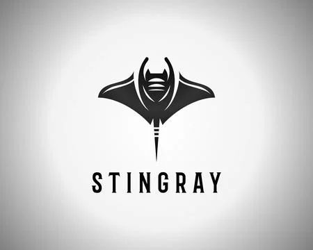 Stingray logo character design template Stock Illustration