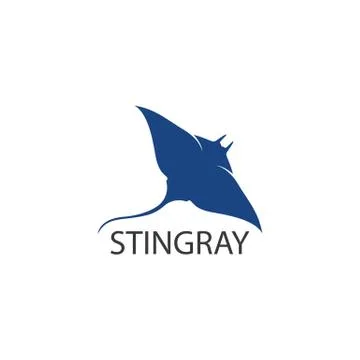 Stingray logo ilustration vector flat design Illustrazione stock