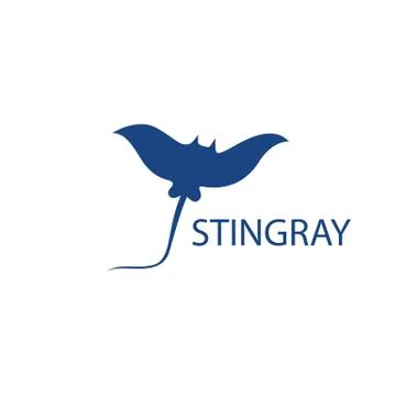 Stingray logo ilustration vector flat design Illustrazione stock