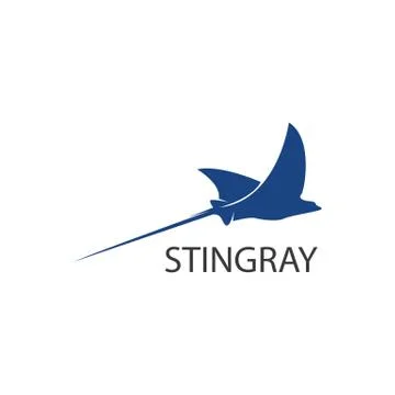 Stingray logo ilustration vector flat design Illustrazione stock