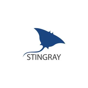 Stingray logo ilustration vector flat design Illustrazione stock