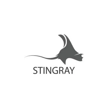 Stingray logo ilustration vector flat design Illustrazione stock