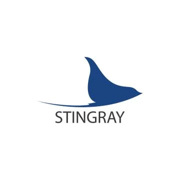 Stingray logo ilustration vector flat design Illustrazione stock
