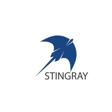 Stingray logo ilustration vector flat design Illustrazione stock