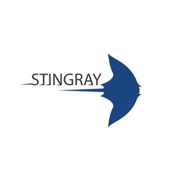 Stingray logo ilustration vector flat design Illustrazione stock
