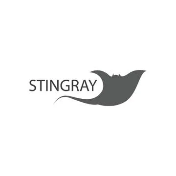 Stingray logo ilustration vector flat design Illustrazione stock