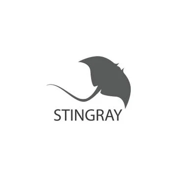Stingray logo ilustration vector flat design Illustrazione stock