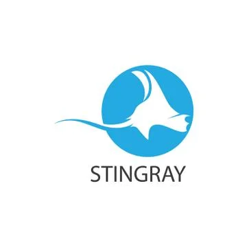 Stingray logo ilustration vector flat design Illustrazione stock