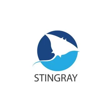 Stingray logo ilustration vector flat design Illustrazione stock