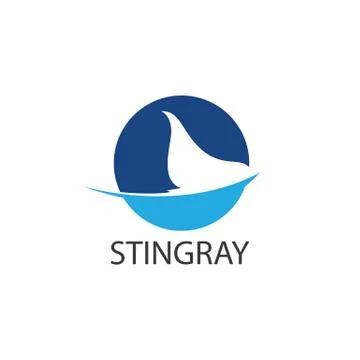 Stingray logo ilustration vector flat design Illustrazione stock