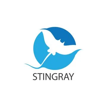 Stingray logo ilustration vector flat design Illustrazione stock