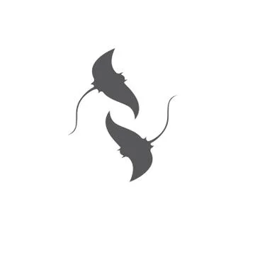 Stingray logo ilustration vector flat design Illustrazione stock