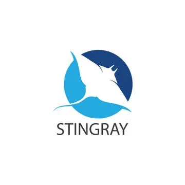 Stingray logo ilustration vector flat design Illustrazione stock
