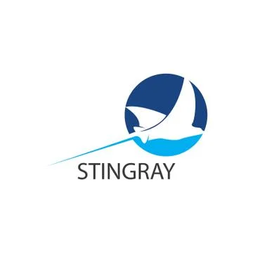 Stingray logo ilustration vector flat design Illustrazione stock