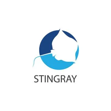 Stingray logo ilustration vector flat design Illustrazione stock