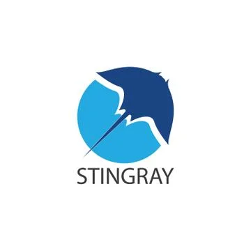 Stingray logo ilustration vector flat design Illustrazione stock