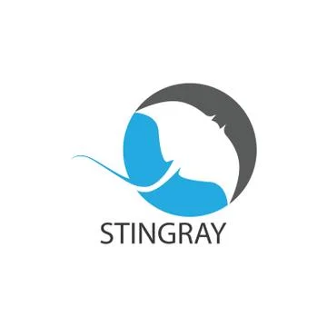 Stingray logo ilustration vector flat design Stock Illustration