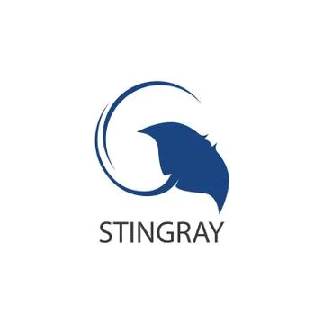 Stingray logo ilustration vector flat design Illustrazione stock