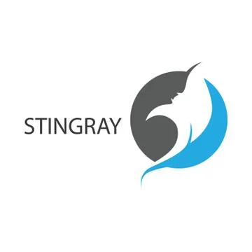 Stingray logo ilustration vector flat design Illustrazione stock