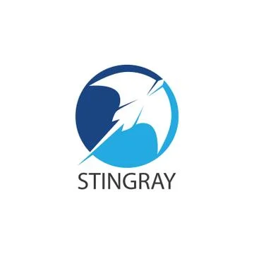 Stingray logo ilustration vector flat design Illustrazione stock