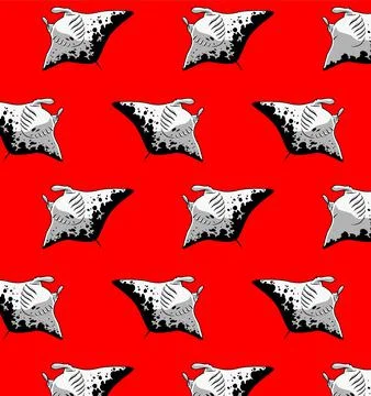 Stingray pattern on blue background Stock Illustration