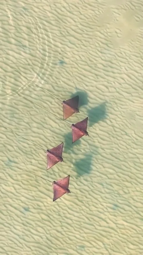 Stingray swimming in the ocean Stock Footage 321406943