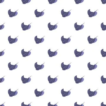 Stingray swimming pattern on white background Stock Illustration