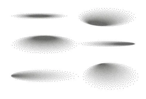 Stipple gradient oval shadow circle. Shadow effect texture ball dot background Stock Illustration