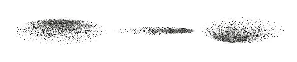 Stipple gradient oval shadow circle. Shadow effect texture ball dot background Stock Illustration