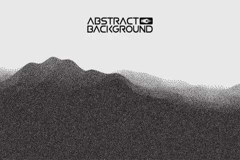 Stipple gradient texture ,half tone, dot vector art. 3D landscape Abstract Stock Illustration