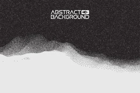 Stipple gradient texture ,half tone, dot vector art. 3D landscape Abstract Stock Illustration