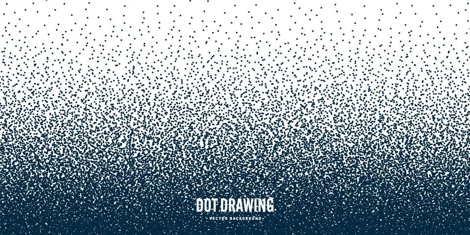Stipple pattern, dotted geometric background. Stippling, dotwork drawing Stock Illustration